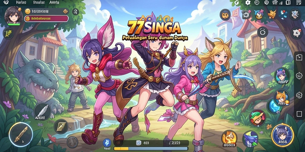 Screenshot gameplay menunjukkan aksi seru dalam dunia anime.