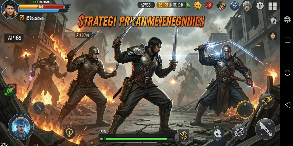 Tampilan gameplay seru dengan strategi pertempuran mendalam di API66.