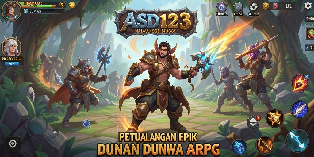 Tangkapan layar gameplay menampilkan pertarungan epik di dunia fantasi.