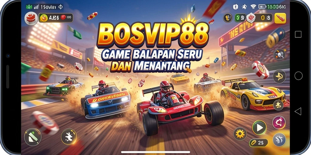 Tampilan gameplay balapan yang seru dalam BOSVIP88 dengan grafik menakjubkan.