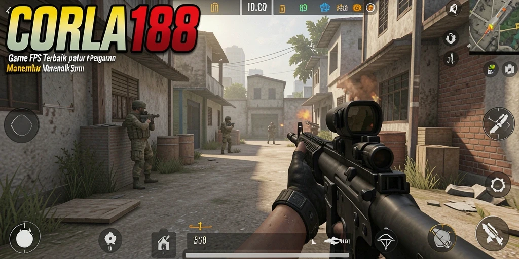 Tampilan gameplay seru dari CORLA188 dalam pertempuran FPS.