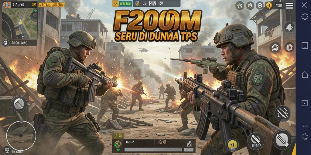 Tampilan gameplay TPS yang mendebarkan di F200M.