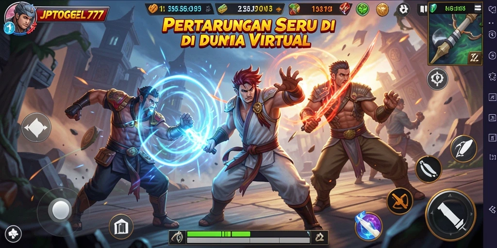Tangkapan layar menunjukkan aksi pertarungan yang mendebarkan di JPTOGEL77.