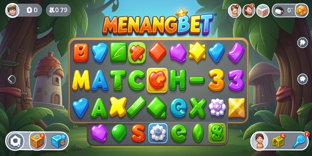 Gambaran gameplay menarik dari MENANGBET di level Match-3.