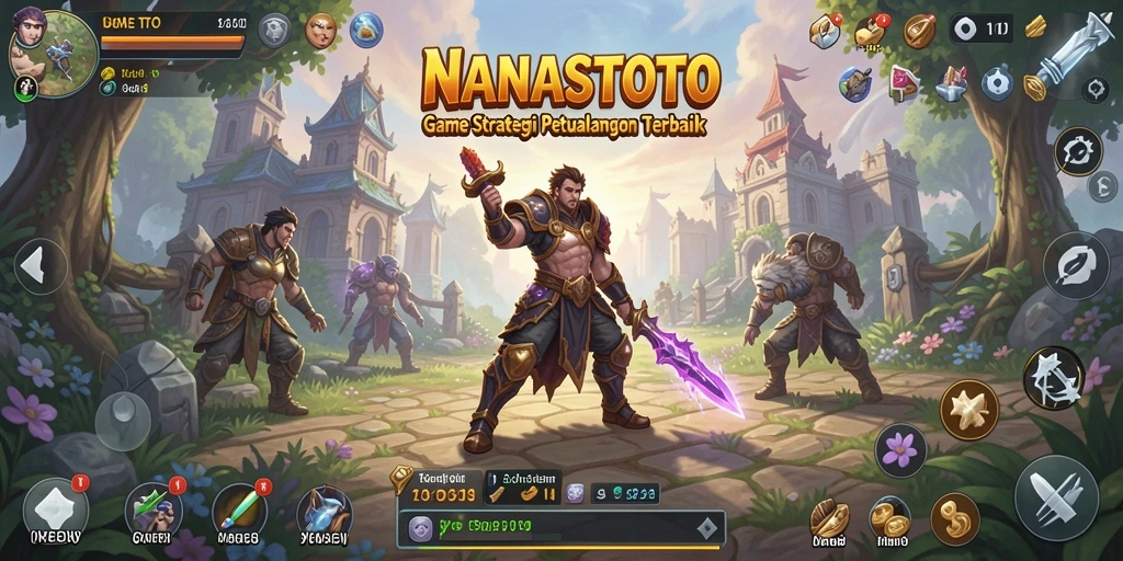 Screenshot gameplay NANASTOTO yang menampilkan pertarungan seru di dunia strategi.