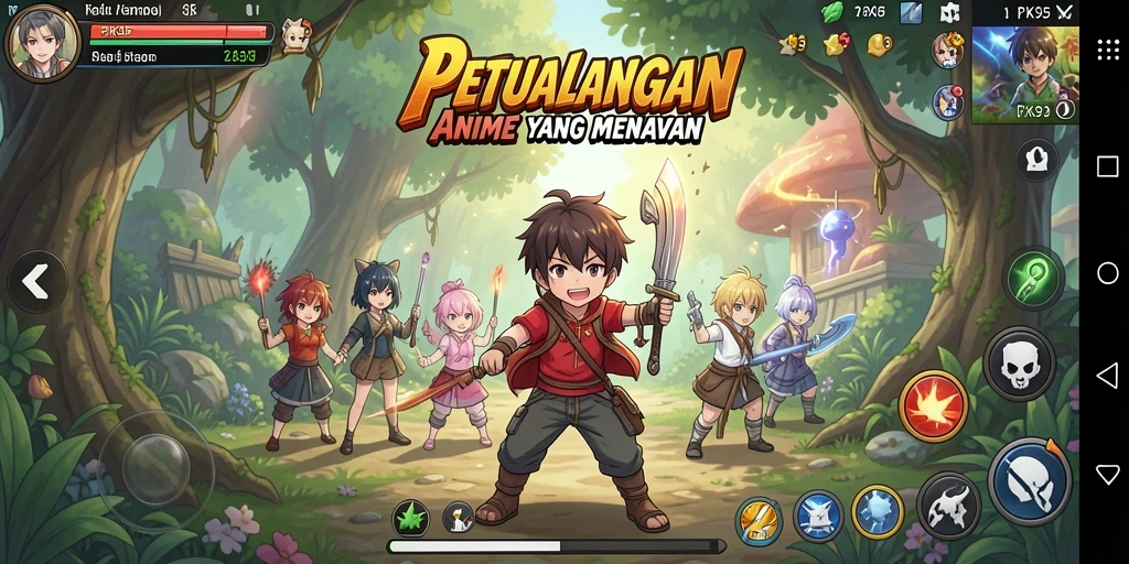 Tampilan gameplay Anime yang memukau dan penuh warna.