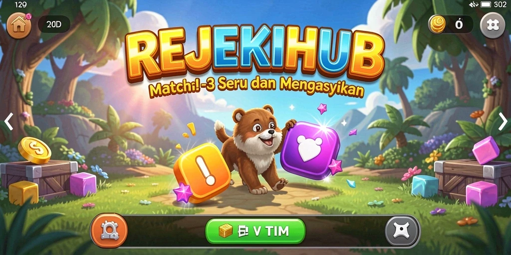 Gameplay Match-3 yang mendebarkan dan penuh warna.
