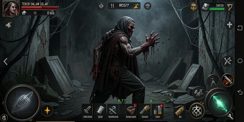Tampilkan gameplay RICIS77 yang menegangkan dan mencekam.