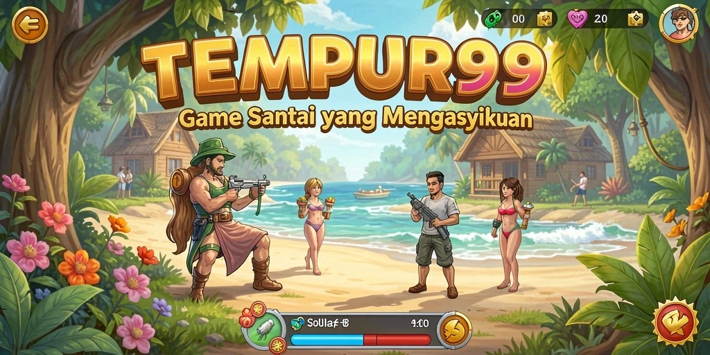 Tangkapan layar gameplay TEMPUR99 yang menyenangkan dan penuh warna.