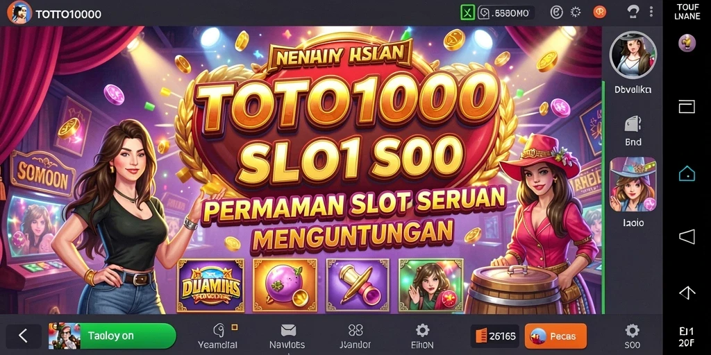 Screenshot TOTO1000 menampilkan tampilan gameplay Slot yang menarik.