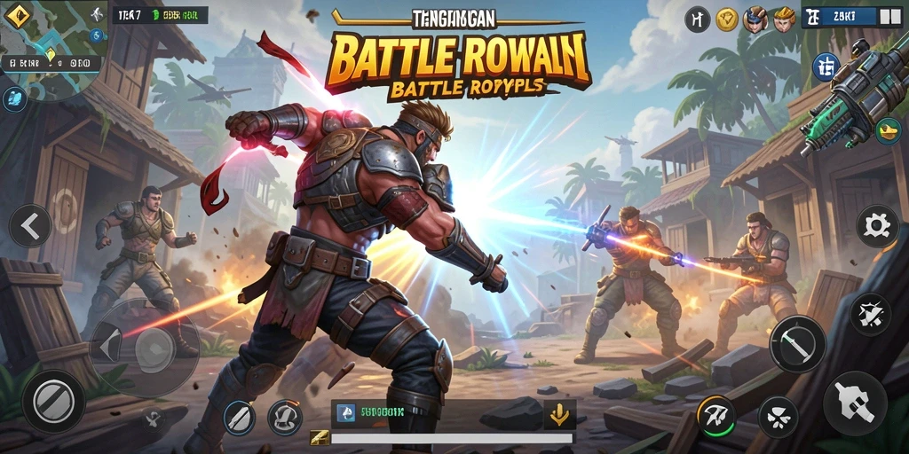 Gameplay seru dalam ZK7 di medan perang Battle Royale.